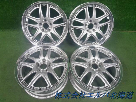 【リム曲がり】１８×７．５Ｊ＋４９・５穴　ＰＣＤ１１４．３／ＲＡＹＳ・ボルクレーシング・ＧＴ－Ｖ・１８７５・アルミホイール・４本セット