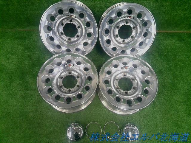 珍品！！１５ｘ７．０Ｊ＋１０・６穴　ＰＣＤ１３９．７／パジェロ・ラリーアート・ＥＮＫＥＩ製造・アルミホイール・４本セット