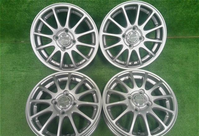 軽自動車用・１４ｘ４．５Ｊ＋４５・４穴　ＰＣＤ１００／ブリヂストン・ＳＥ－１２・アルミホイール・４本セット