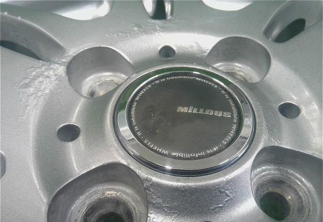 軽自動車用・１５ｘ４．５Ｊ＋４５・４穴　ＰＣＤ１００／ＭＩＬＬＯＵＳ・ミルアス・１４本スポーク・アルミホイール・４本セット