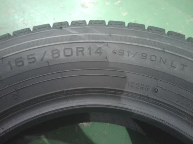 １６５／８０Ｒ１４・９１／９０Ｎ・ＬＴ・ダンロップ・ＷＭ・ＶＡＮ０１・スタッドレスタイヤ・４本セット