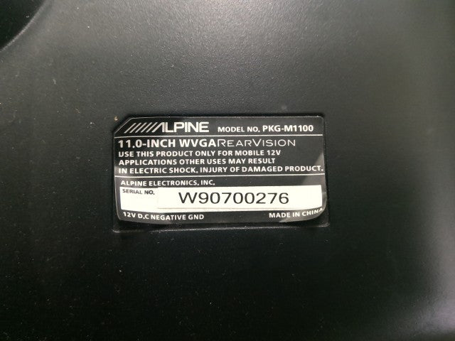 アルパイン・リアシート・ヘッドレスト・モニター・１１．１インチ・ＰＫＧ－Ｍ１１００